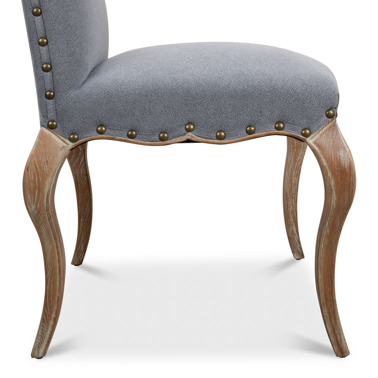 Thorne Blue Linen and Oak Upholstered Dining Chair (Set of 2)