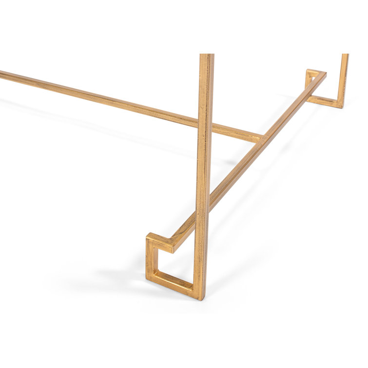 Parallel Sled 48'' Gold Metal and Glass Rectangular Coffee Table