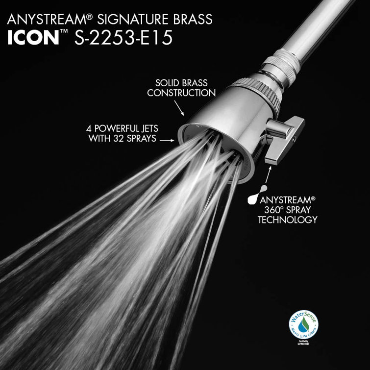 Polished Chrome Adjustable Multi-Function Shower Head