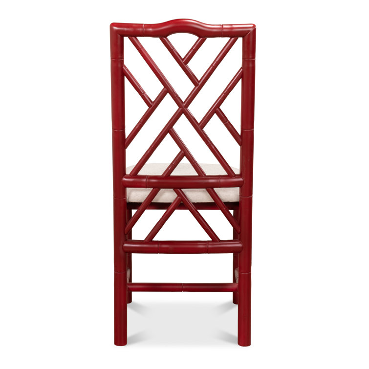 Red Birch Faux Bamboo Cross Back Side Chair