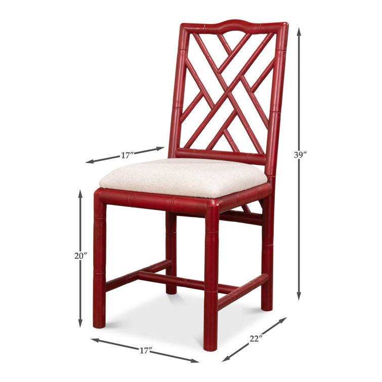 Red Birch Faux Bamboo Cross Back Side Chair