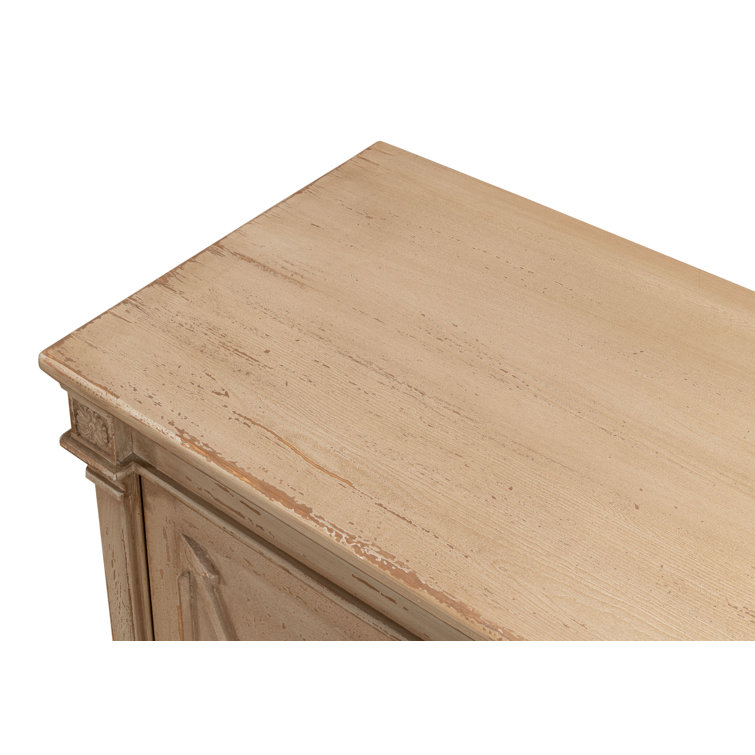 96'' Dark Beige Pine Traditional Sideboard