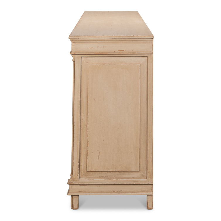 96'' Dark Beige Pine Traditional Sideboard