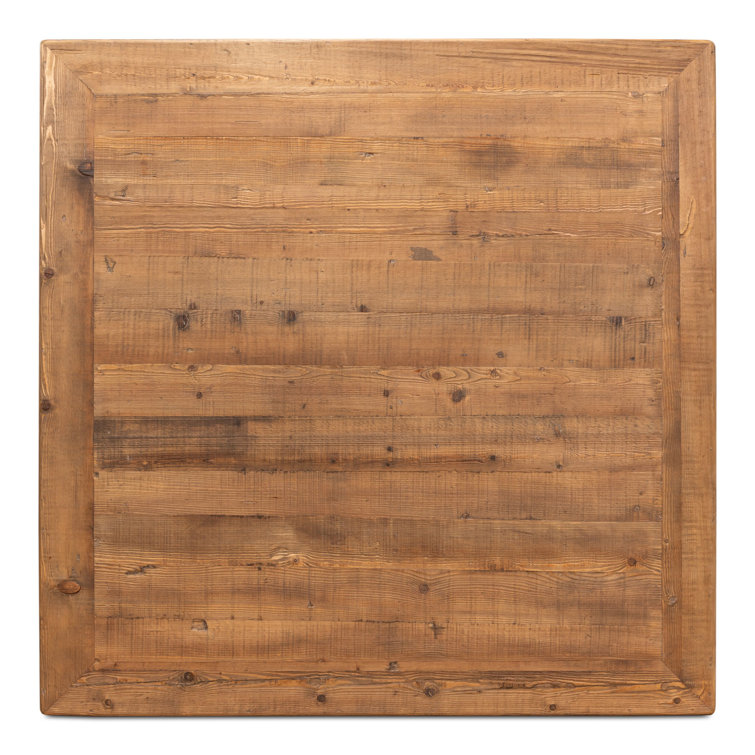 Transitional Chinese-Inspired Square Coffee Table in Reclaimed Pine