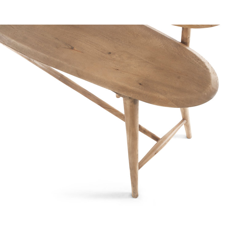 Pebble-Inspired Solid Acacia Wood 73'' Dining Bench in Moleskin Brown