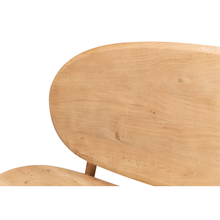 Pebble-Inspired Solid Acacia Wood 73'' Dining Bench in Moleskin Brown