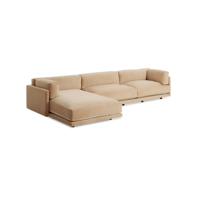 Sanford Natural Linen Track Arm Sofa with Chaise