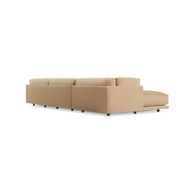 Sanford Natural Linen Track Arm Sofa with Chaise