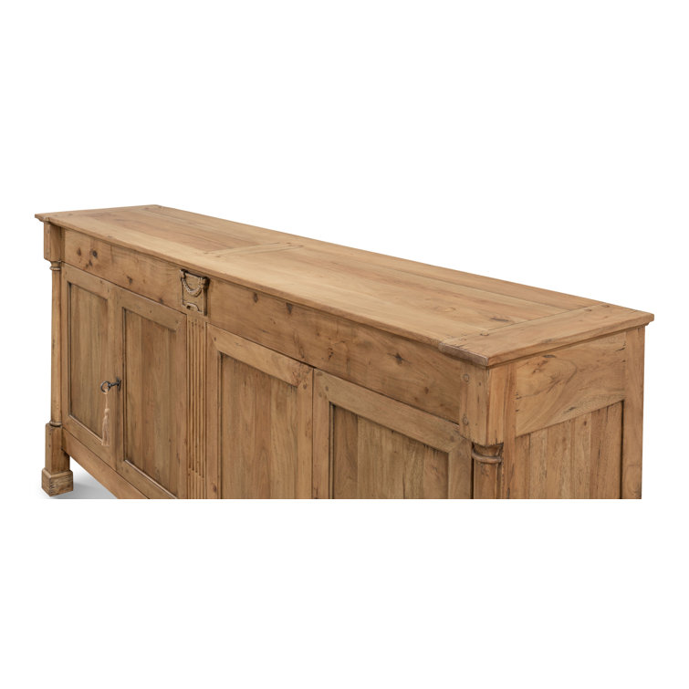 Carreiro Traditional Beige 79'' Driftwood Finish Sideboard