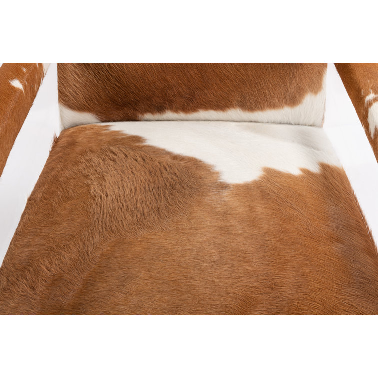 Transitional Holloway 32" Brown Leather & Acrylic Armchair