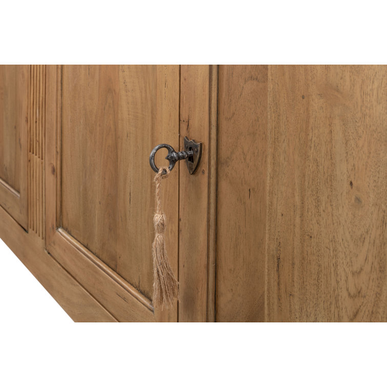 Carreiro Traditional Beige 79'' Driftwood Finish Sideboard