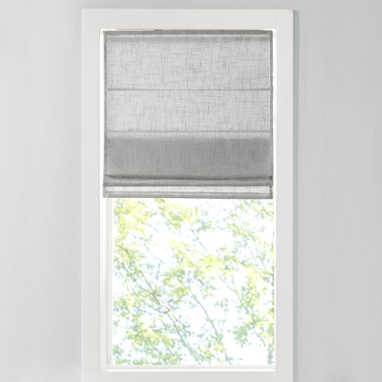 Gray Linen Blend Cordless Light Filtering Roman Shade