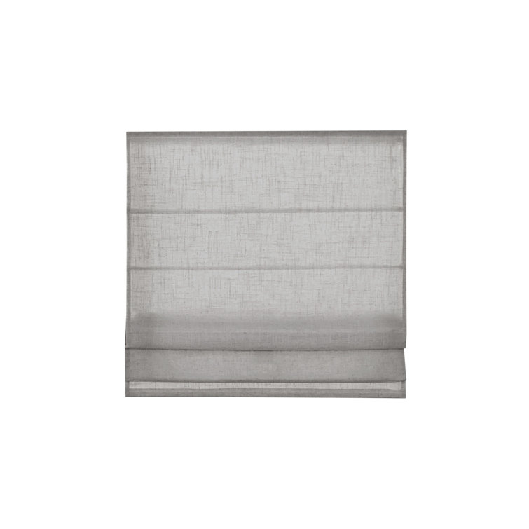 Gray Linen Blend Cordless Light Filtering Roman Shade