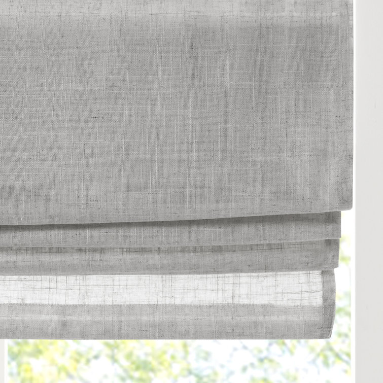 Gray Linen Blend Cordless Light Filtering Roman Shade