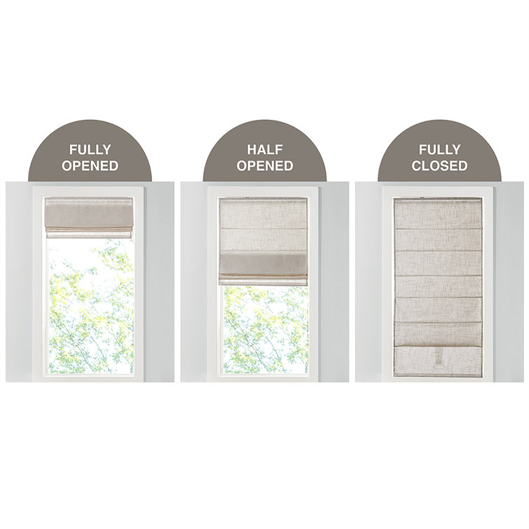 Gray Linen Blend Cordless Light Filtering Roman Shade