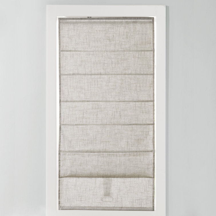 Kyler Light Gray Linen Blend Cordless Roman Shade