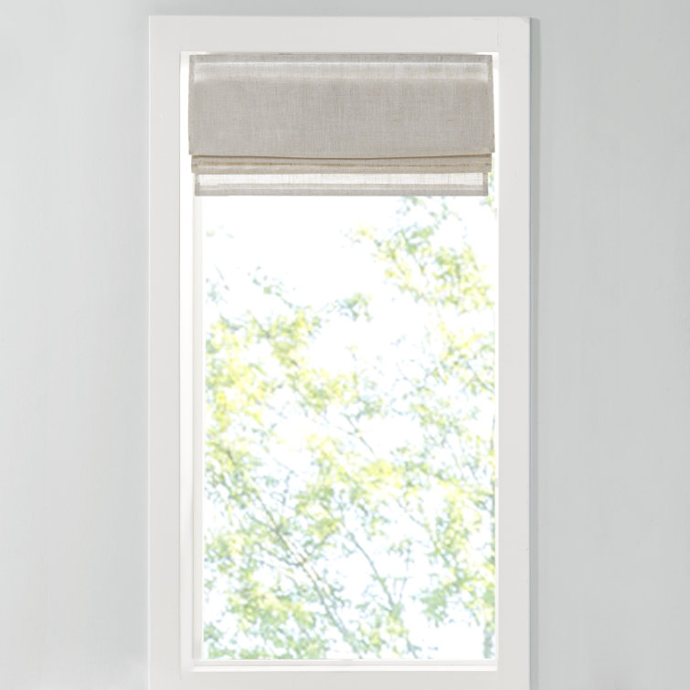 Kyler Light Gray Linen Blend Cordless Roman Shade