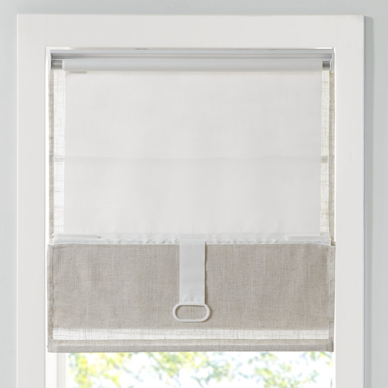 Kyler Light Gray Linen Blend Cordless Roman Shade