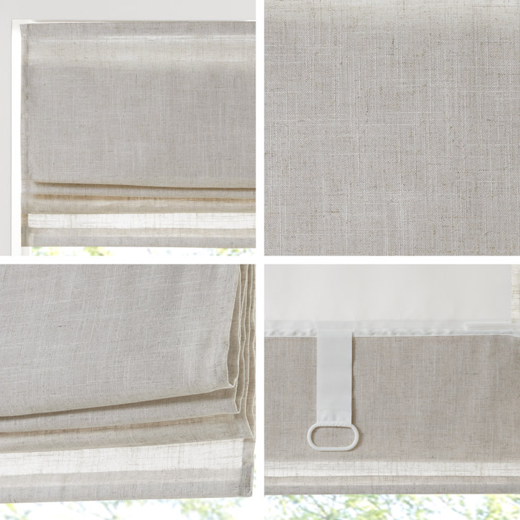 Kyler Light Gray Linen Blend Cordless Roman Shade