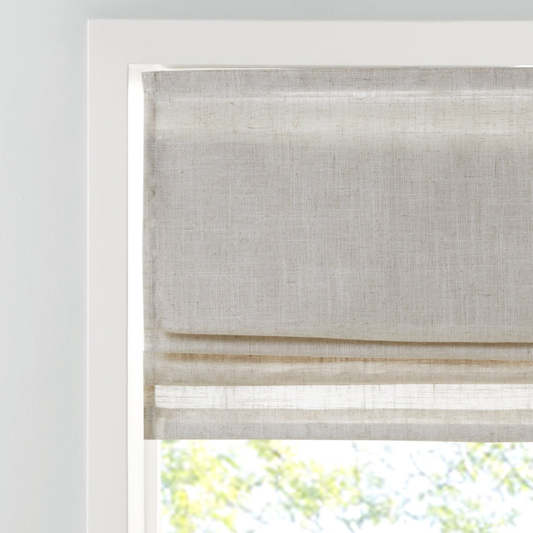 Kyler Light Gray Linen Blend Cordless Roman Shade