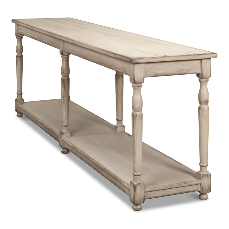 Jensen 95'' Stony Grey Solid Wood Console Table with Storage