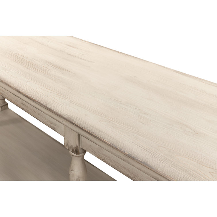 Jensen 95'' Stony Grey Solid Wood Console Table with Storage