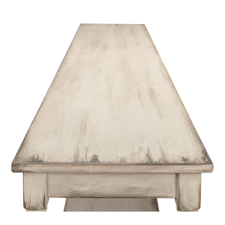 Jensen 95'' Stony Grey Solid Wood Console Table with Storage