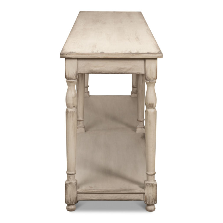Jensen 95'' Stony Grey Solid Wood Console Table with Storage