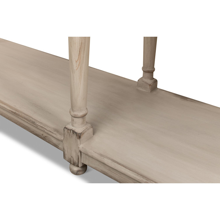 Jensen 95'' Stony Grey Solid Wood Console Table with Storage