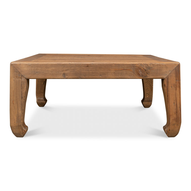 Transitional Reclaimed Pine Square Coffee Table in Warm Brown