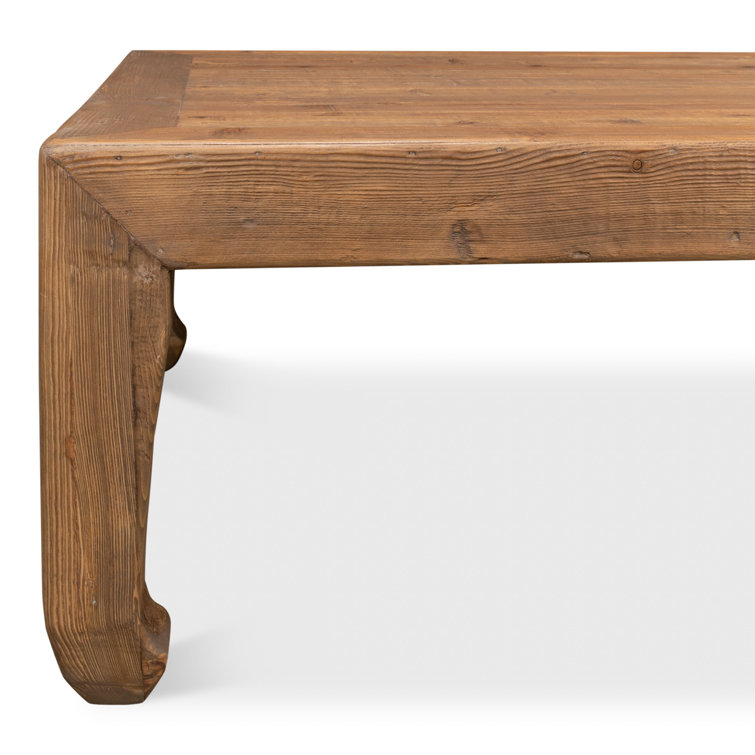Transitional Reclaimed Pine Square Coffee Table in Warm Brown
