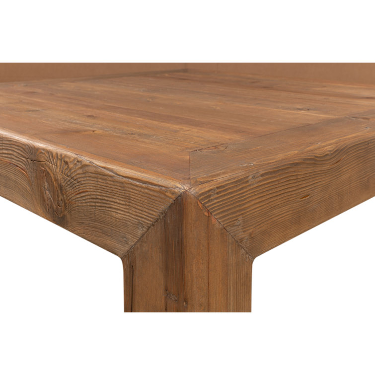 Transitional Reclaimed Pine Square Coffee Table in Warm Brown