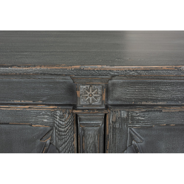 Marksman 96'' Concrete Gray Solid Wood Traditional Sideboard