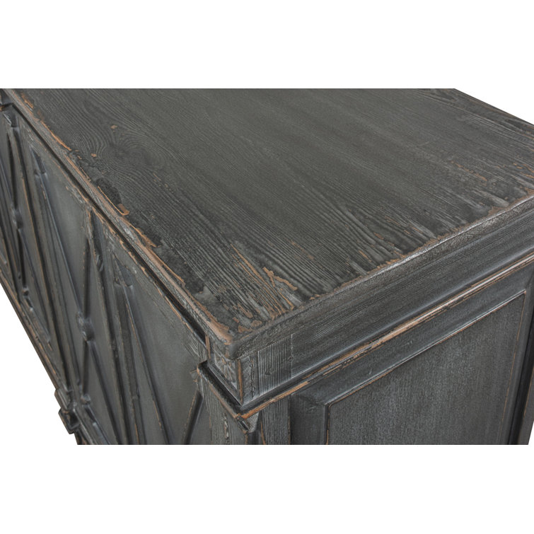 Marksman 96'' Concrete Gray Solid Wood Traditional Sideboard