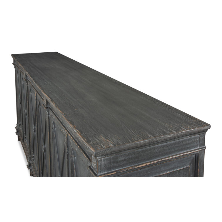 Marksman 96'' Concrete Gray Solid Wood Traditional Sideboard