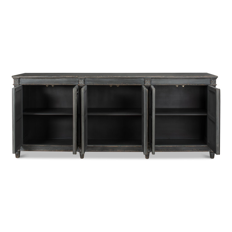 Marksman 96'' Concrete Gray Solid Wood Traditional Sideboard