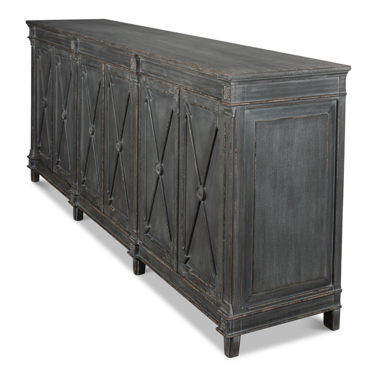 Marksman 96'' Concrete Gray Solid Wood Traditional Sideboard