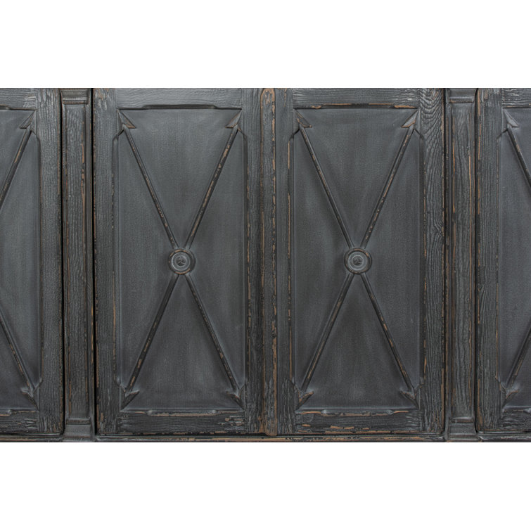 Marksman 96'' Concrete Gray Solid Wood Traditional Sideboard