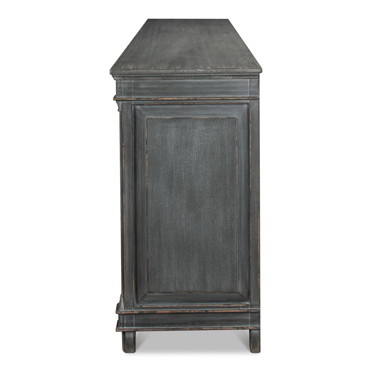 Marksman 96'' Concrete Gray Solid Wood Traditional Sideboard