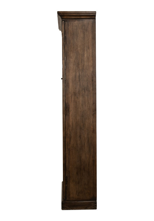 Refined Arches 50'' Traditional Brown Wood Bookcase with Doors