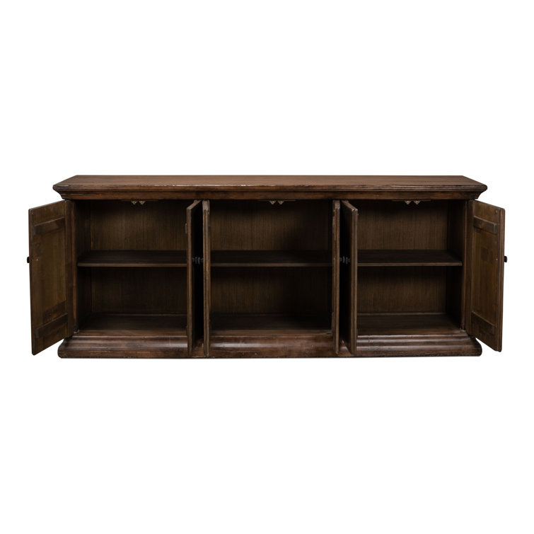 Rustic Charms 87'' Brown Elm Wood Sideboard Cabinet