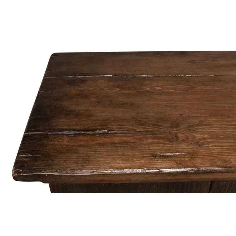 Rustic Charms 87'' Brown Elm Wood Sideboard Cabinet