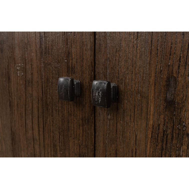 Rustic Charms 87'' Brown Elm Wood Sideboard Cabinet
