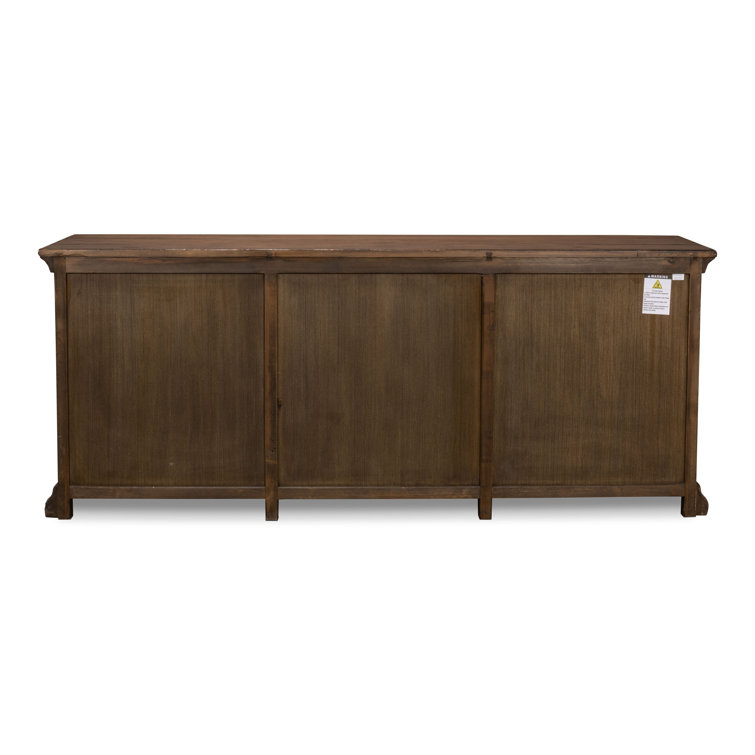 Rustic Charms 87'' Brown Elm Wood Sideboard Cabinet