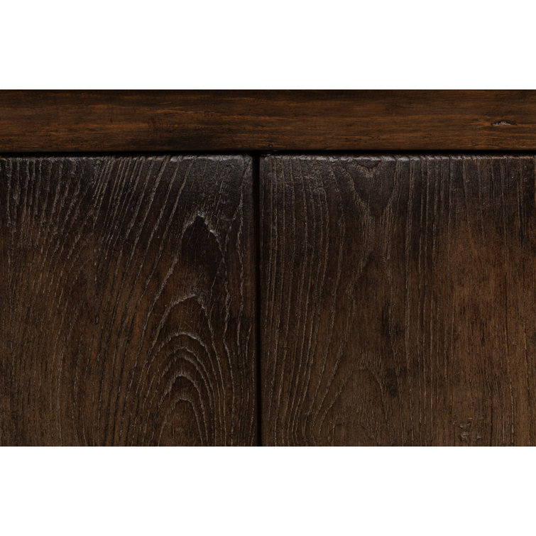 Rustic Charms 87'' Brown Elm Wood Sideboard Cabinet