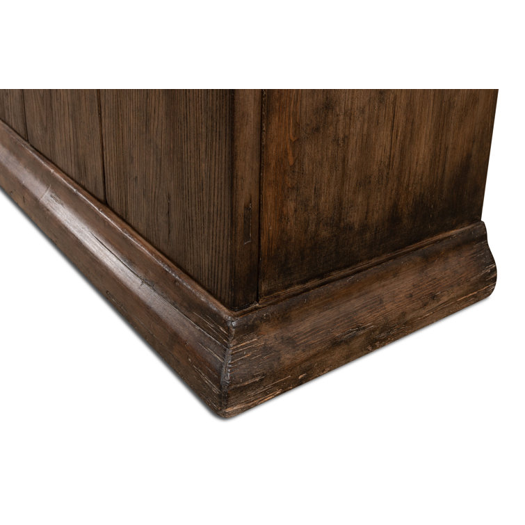 Rustic Charms 87'' Brown Elm Wood Sideboard Cabinet