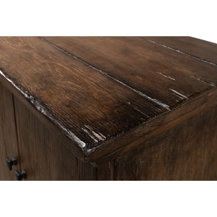 Rustic Charms 87'' Brown Elm Wood Sideboard Cabinet