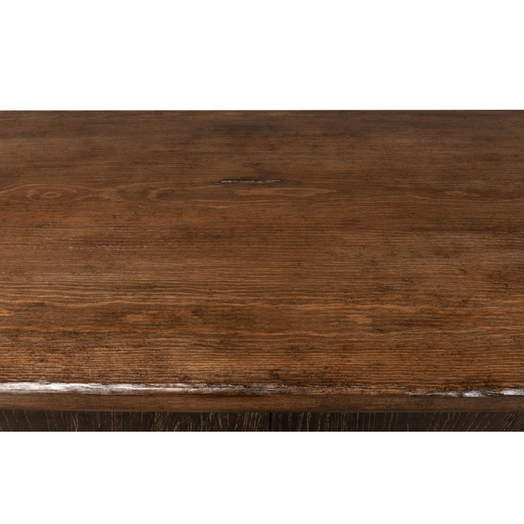 Rustic Charms 87'' Brown Elm Wood Sideboard Cabinet