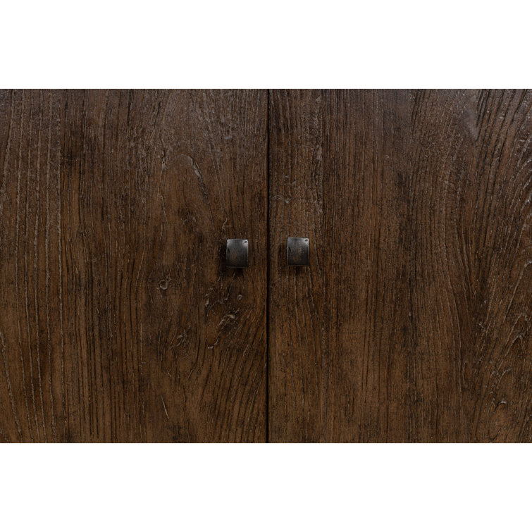 Rustic Charms 87'' Brown Elm Wood Sideboard Cabinet