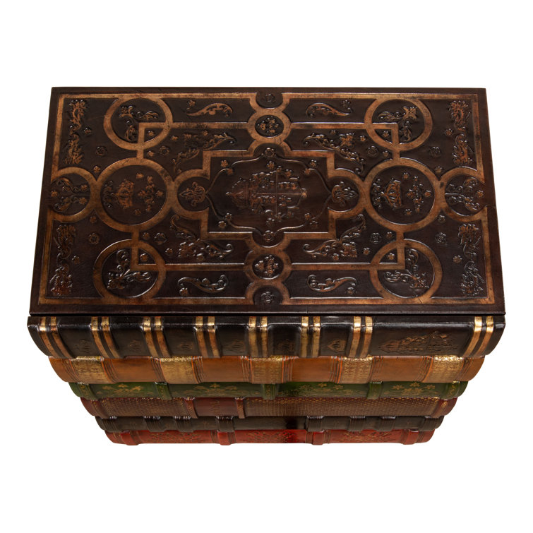 Multicolor Faux Book Design Traditional Accent Chest